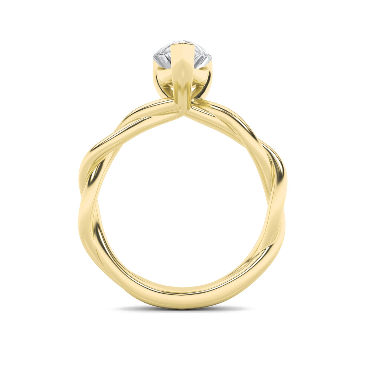 2CTW Pear Lab-Grown Diamond Prong Twisted Shank Solitaire Engagement Ring 1 Stone