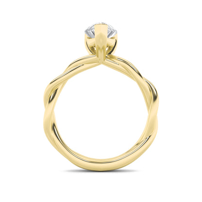 2CTW Pear Lab-Grown Diamond Prong Twisted Shank Solitaire Engagement Ring 1 Stone