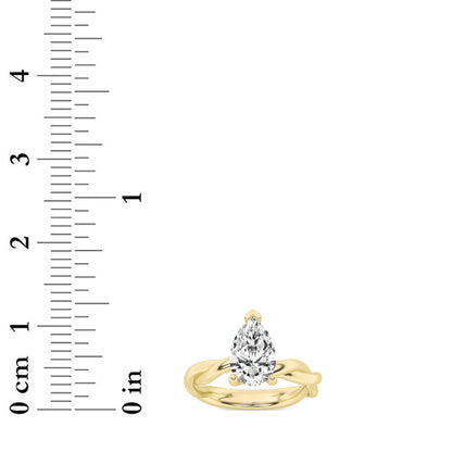 2CTW Pear Lab-Grown Diamond Prong Twisted Shank Solitaire Engagement Ring 1 Stone