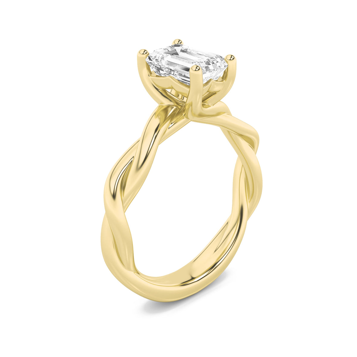 2CTW Radiant Lab-Grown Diamond Prong Twisted Shank Solitaire Engagement Ring 1 Stone