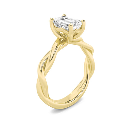 2CTW Radiant Lab-Grown Diamond Prong Twisted Shank Solitaire Engagement Ring 1 Stone