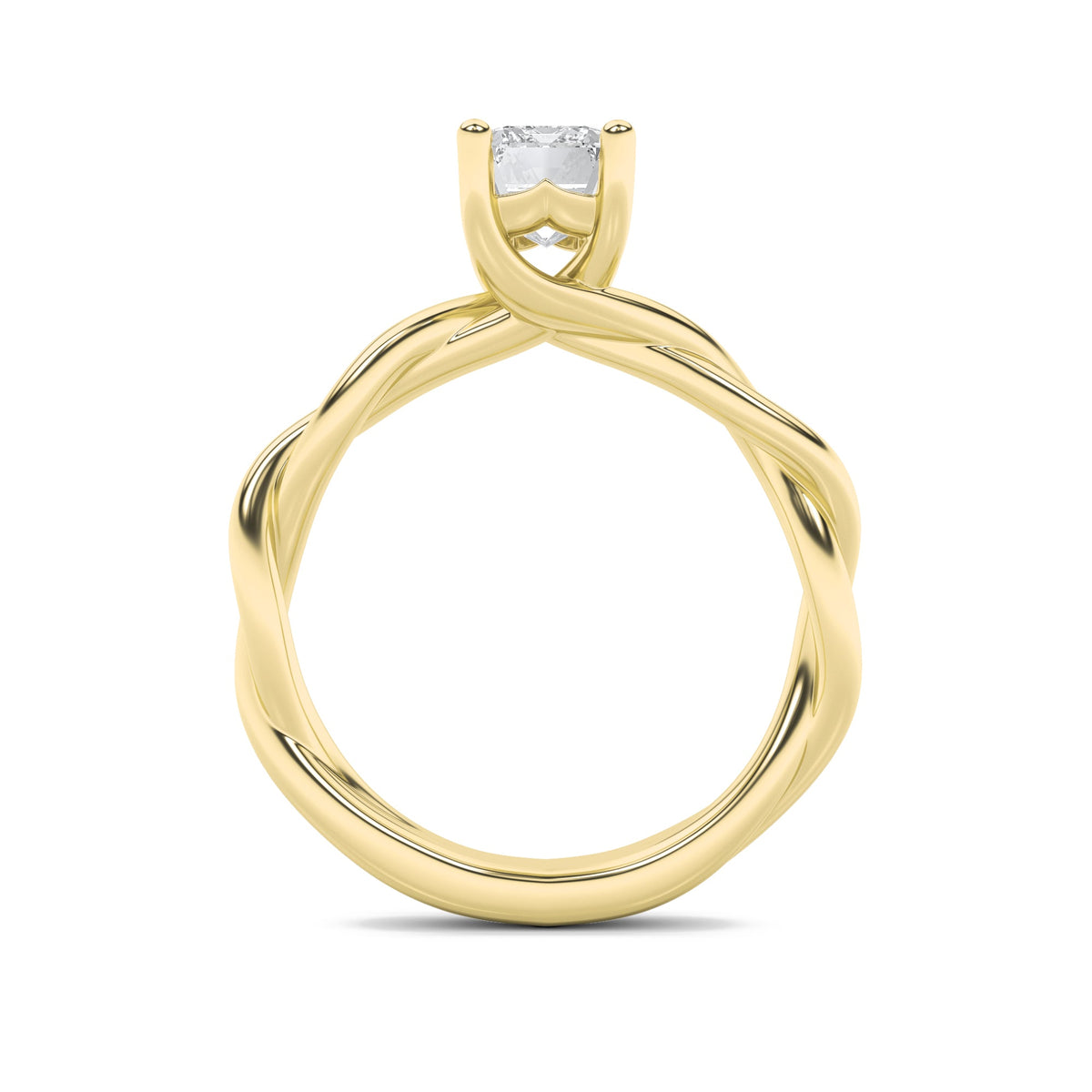 2CTW Radiant Lab-Grown Diamond Prong Twisted Shank Solitaire Engagement Ring 1 Stone
