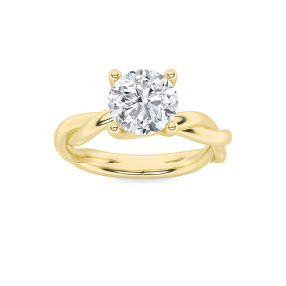 1CTW Round Lab-Grown Diamond Prong Twisted Shank Solitaire Engagement Ring 1 Stone