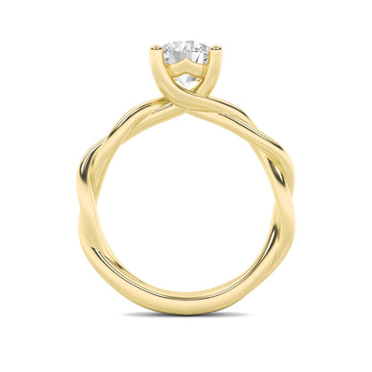 1CTW Round Lab-Grown Diamond Prong Twisted Shank Solitaire Engagement Ring 1 Stone