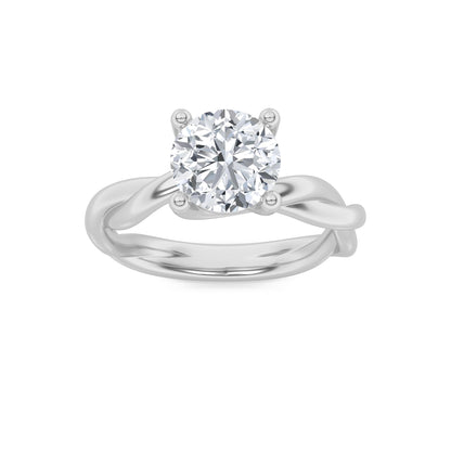 1.5CTW Round Lab-Grown Diamond Prong Twisted Shank Solitaire Engagement Ring 1 Stone