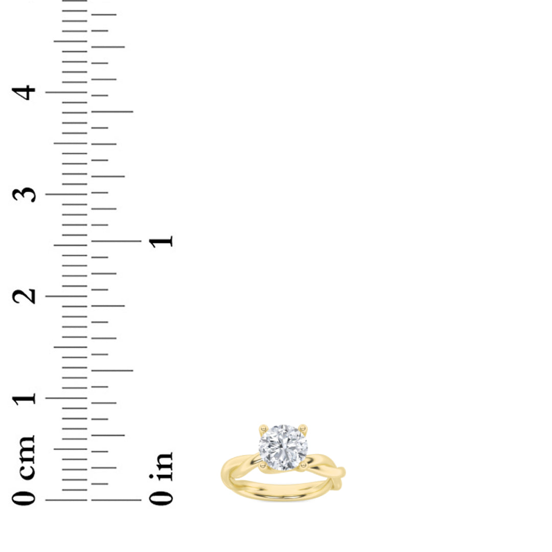 1.5CTW Round Lab-Grown Diamond Prong Twisted Shank Solitaire Engagement Ring 1 Stone