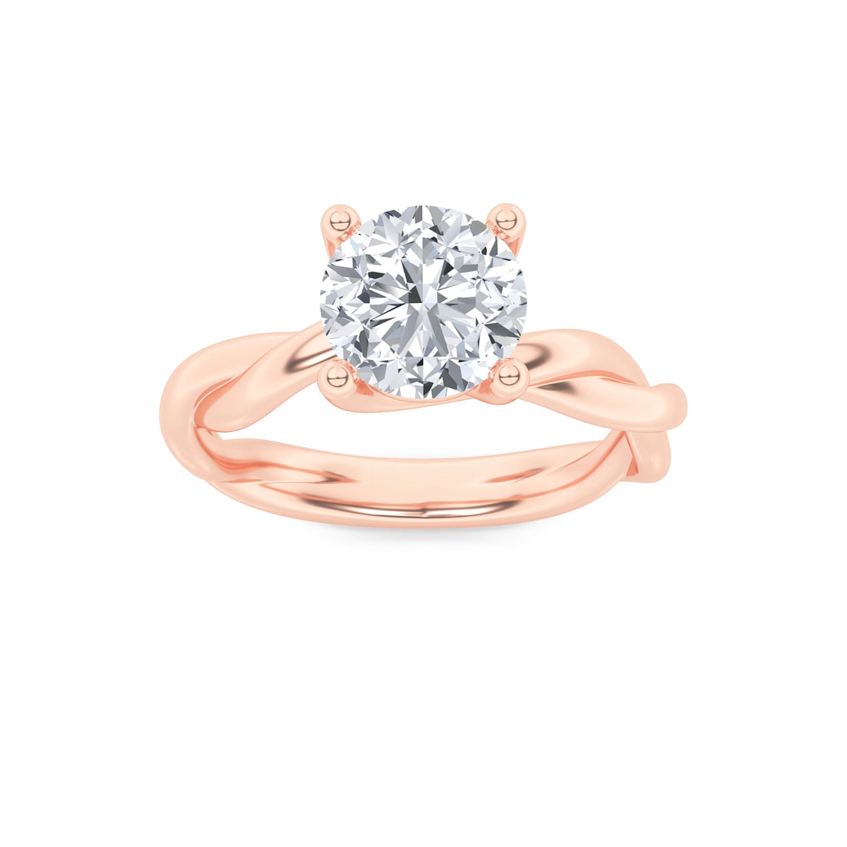 1.5CTW Round Lab-Grown Diamond Prong Twisted Shank Solitaire Engagement Ring 1 Stone