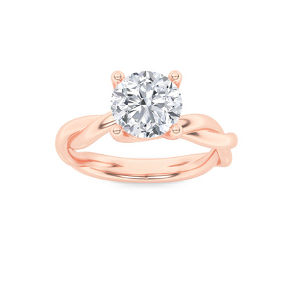 1.5CTW Round Lab-Grown Diamond Prong Twisted Shank Solitaire Engagement Ring 1 Stone