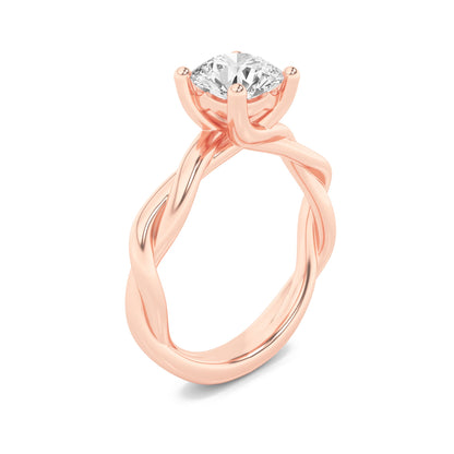 1.5CTW Round Lab-Grown Diamond Prong Twisted Shank Solitaire Engagement Ring 1 Stone