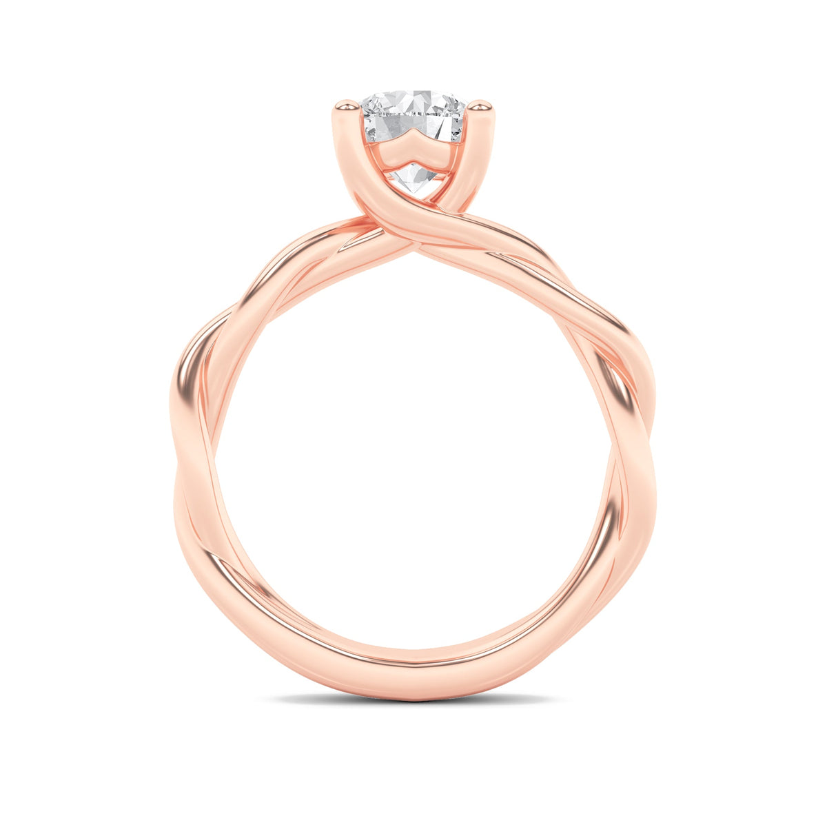1.5CTW Round Lab-Grown Diamond Prong Twisted Shank Solitaire Engagement Ring 1 Stone