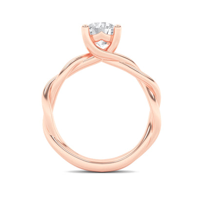 1.5CTW Round Lab-Grown Diamond Prong Twisted Shank Solitaire Engagement Ring 1 Stone