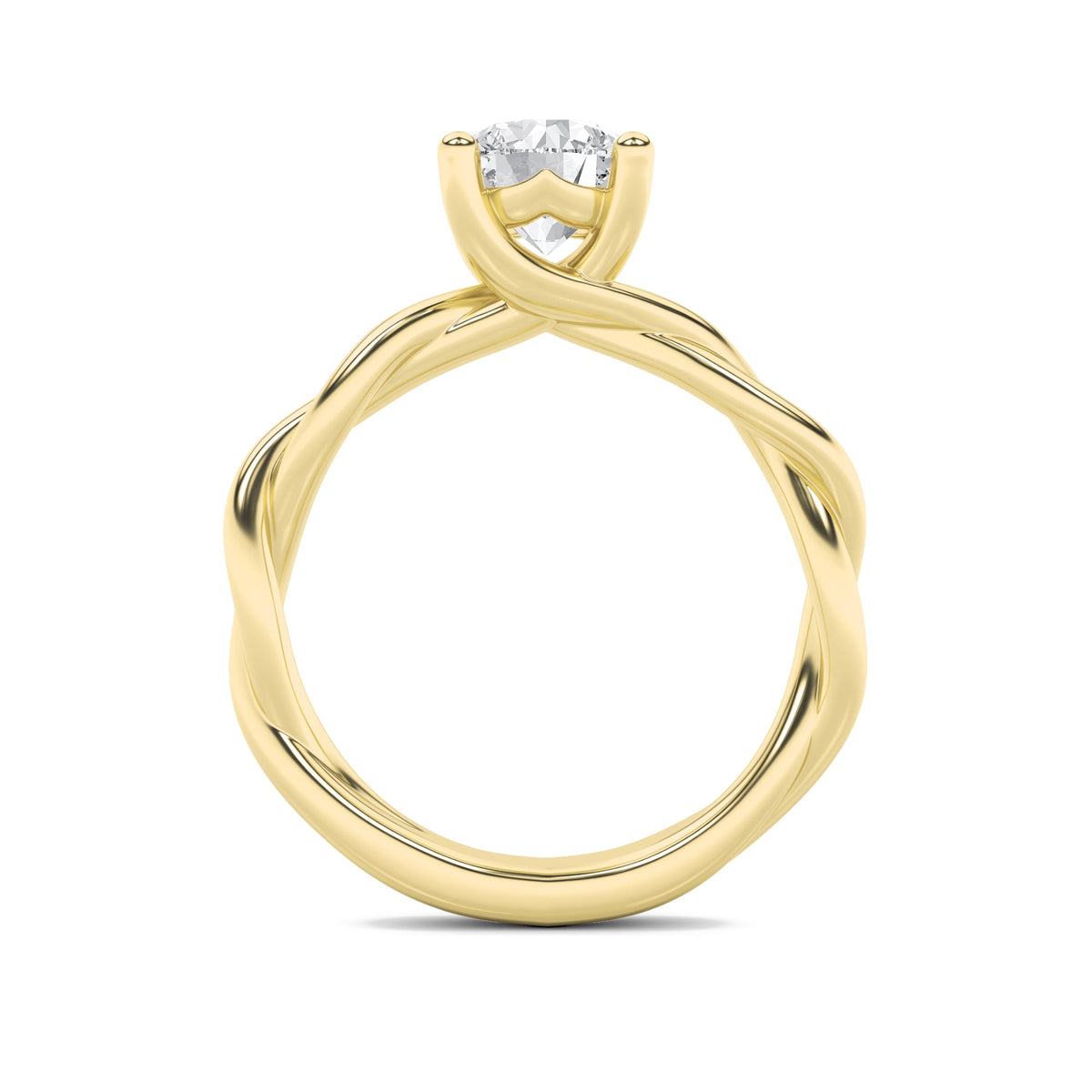 2CTW Round Lab-Grown Diamond Prong Twisted Shank Solitaire Engagement Ring 1 Stone
