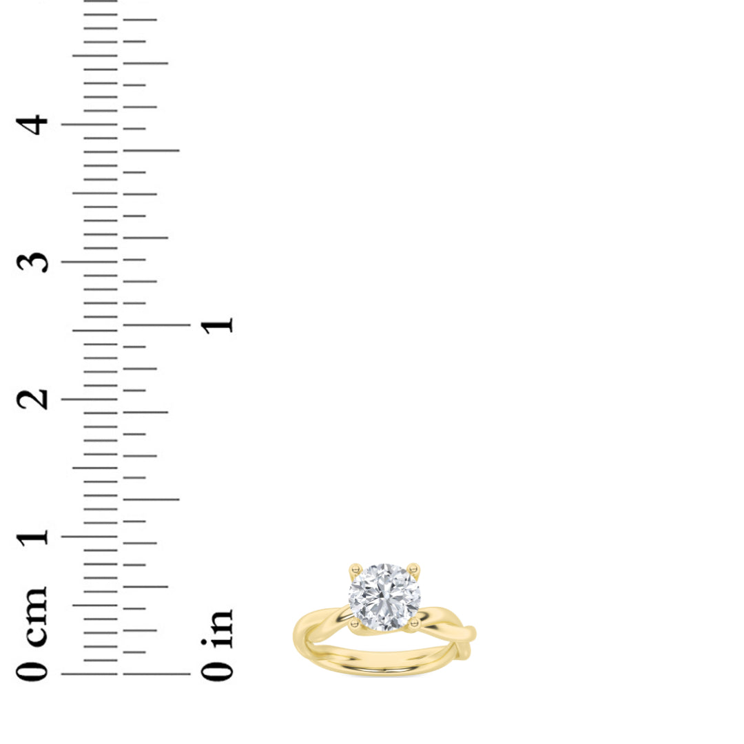 2CTW Round Lab-Grown Diamond Prong Twisted Shank Solitaire Engagement Ring 1 Stone