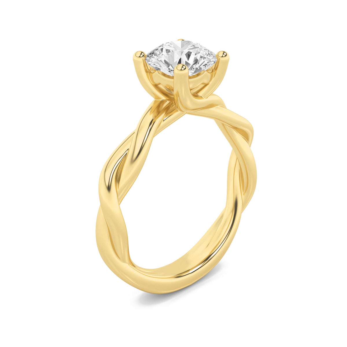 2CTW Round Lab-Grown Diamond Prong Twisted Shank Solitaire Engagement Ring 1 Stone