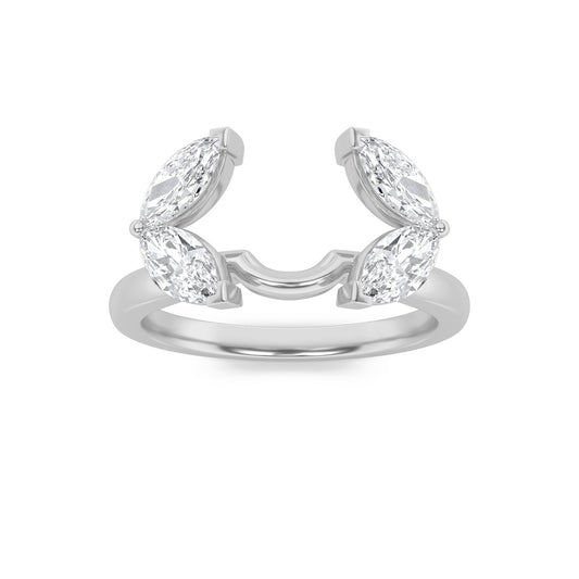 1CTW Marquise Lab-Grown Diamond Prong Wrap Ring 4 Stones