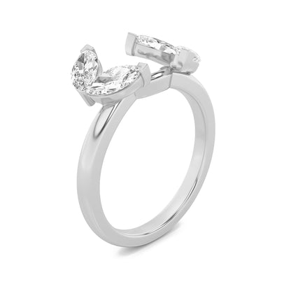 1CTW Marquise Lab-Grown Diamond Prong Wrap Ring 4 Stones