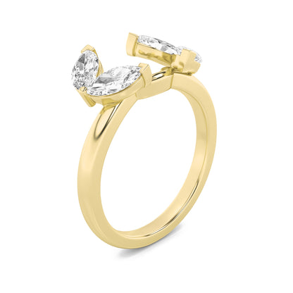 1CTW Marquise Lab-Grown Diamond Prong Wrap Ring 4 Stones