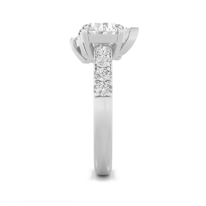 3CTW Round Lab-Grown Diamond Prong Toi et Moi Engagement Ring 10 Stones