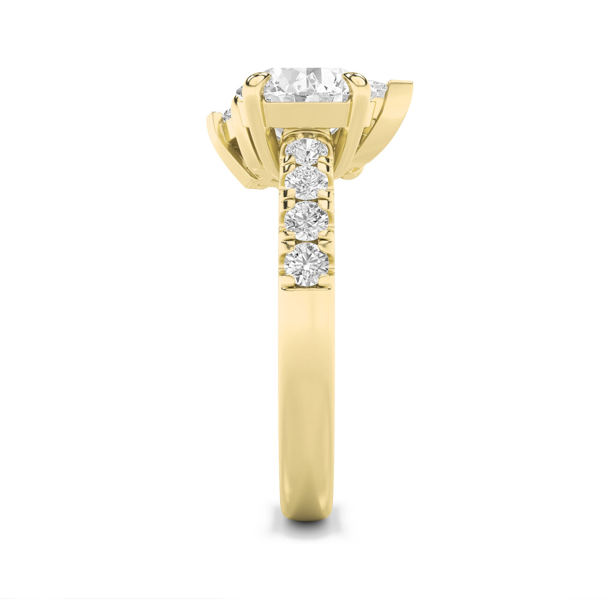 3CTW Round Lab-Grown Diamond Prong Toi et Moi Engagement Ring 10 Stones
