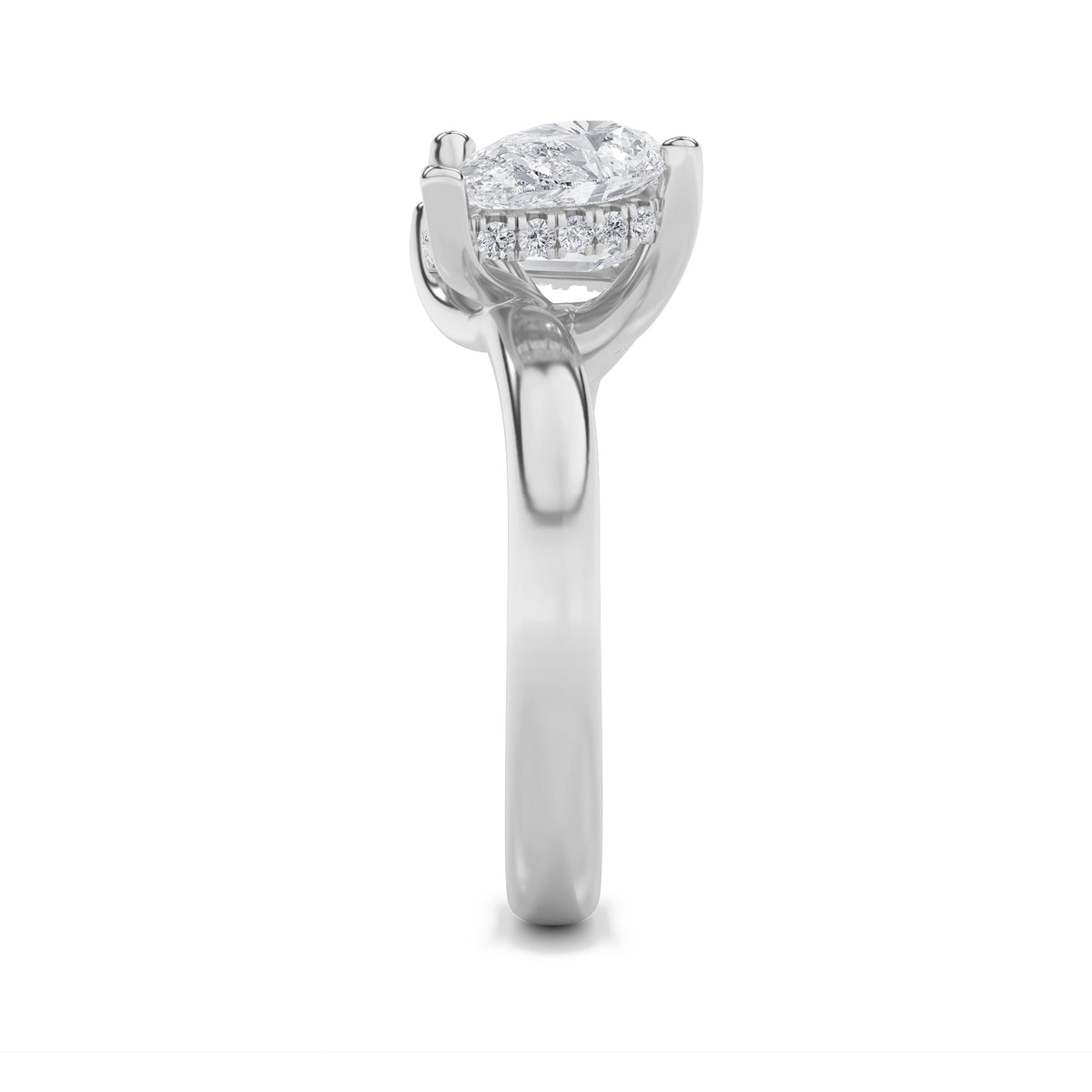 3CTW Emerald Lab-Grown Diamond Prong Toi et Moi Engagement Ring 25 Stones