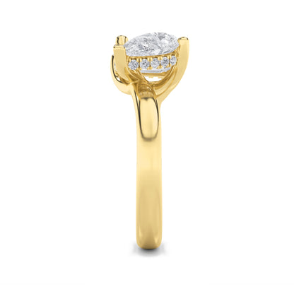 3CTW Emerald Lab-Grown Diamond Prong Toi et Moi Engagement Ring 25 Stones