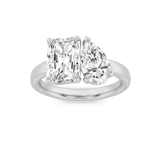 3CTW Radiant Lab-Grown Diamond Prong Toi et Moi Fashion Ring 2 Stones