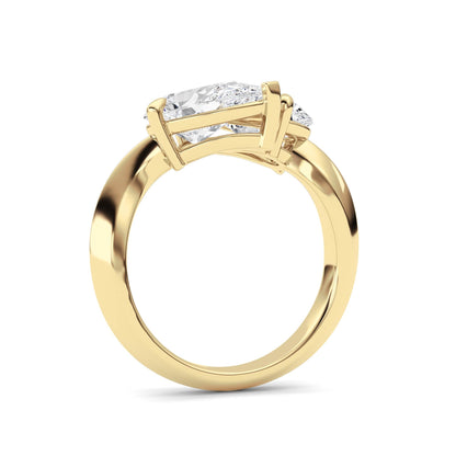 3CTW Pear Lab-Grown Diamond Prong Toi et Moi Engagement Ring 2 Stones 3ct Center