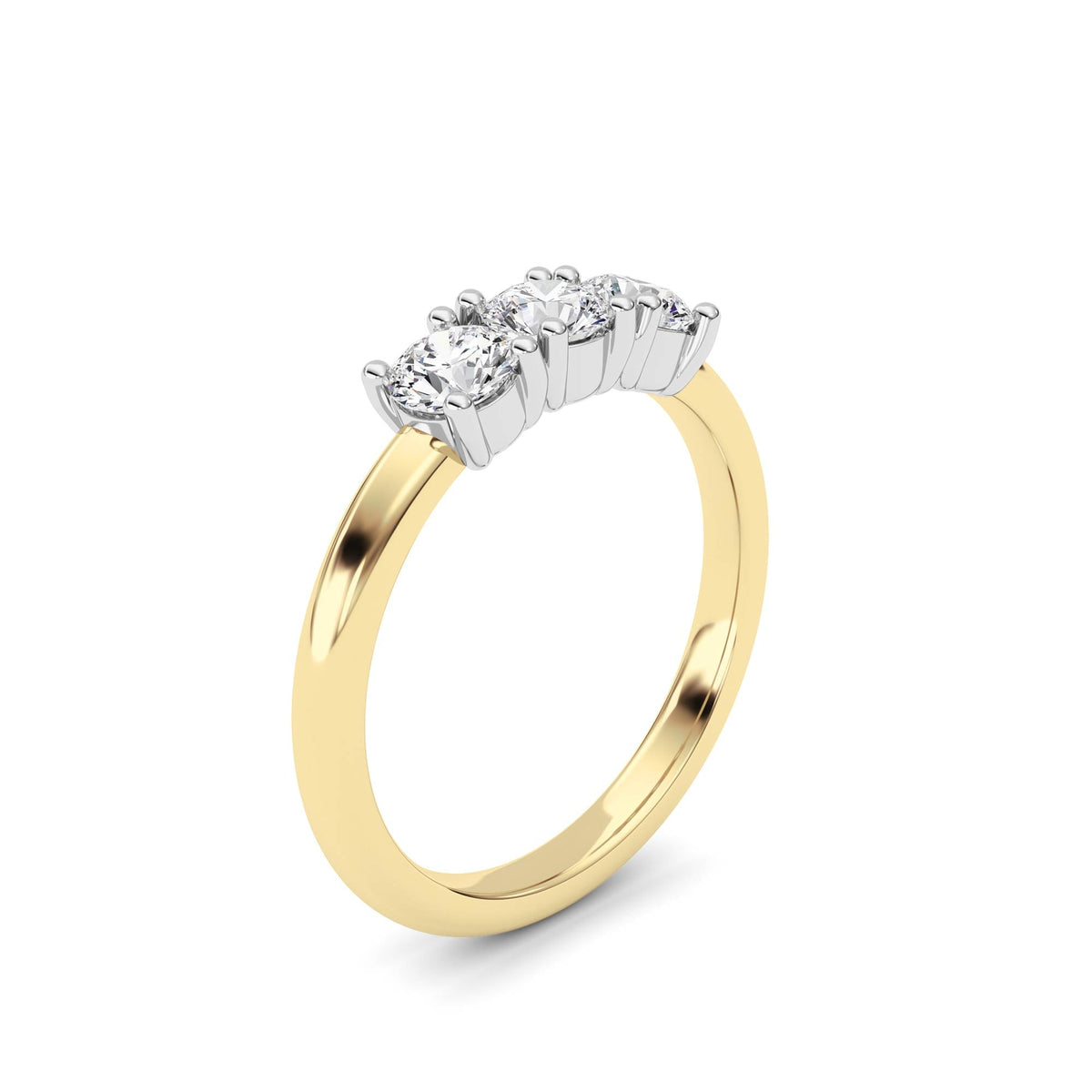 0.75CTW Round Lab-Grown Diamond Prong Three Stone Band Ring 3 Stones