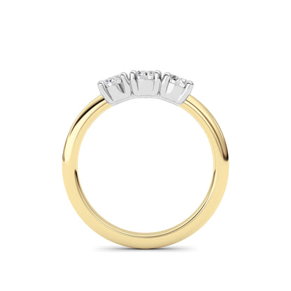 0.75CTW Round Lab-Grown Diamond Prong Three Stone Band Ring 3 Stones