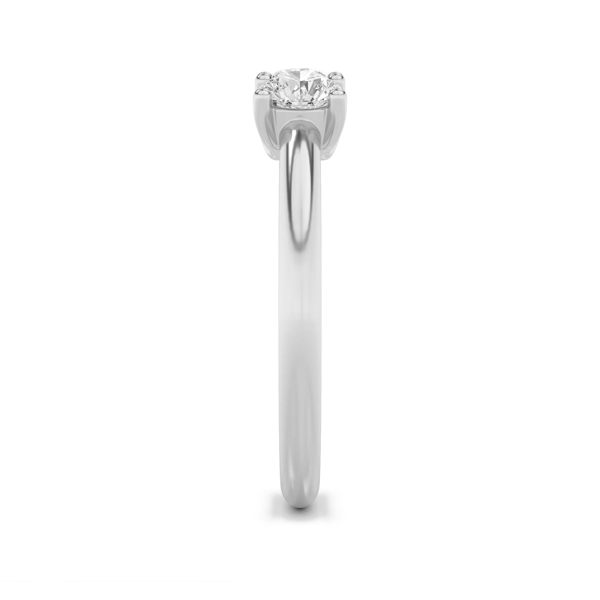 0.75CTW Round Lab-Grown Diamond Prong Three Stone Band Ring 3 Stones