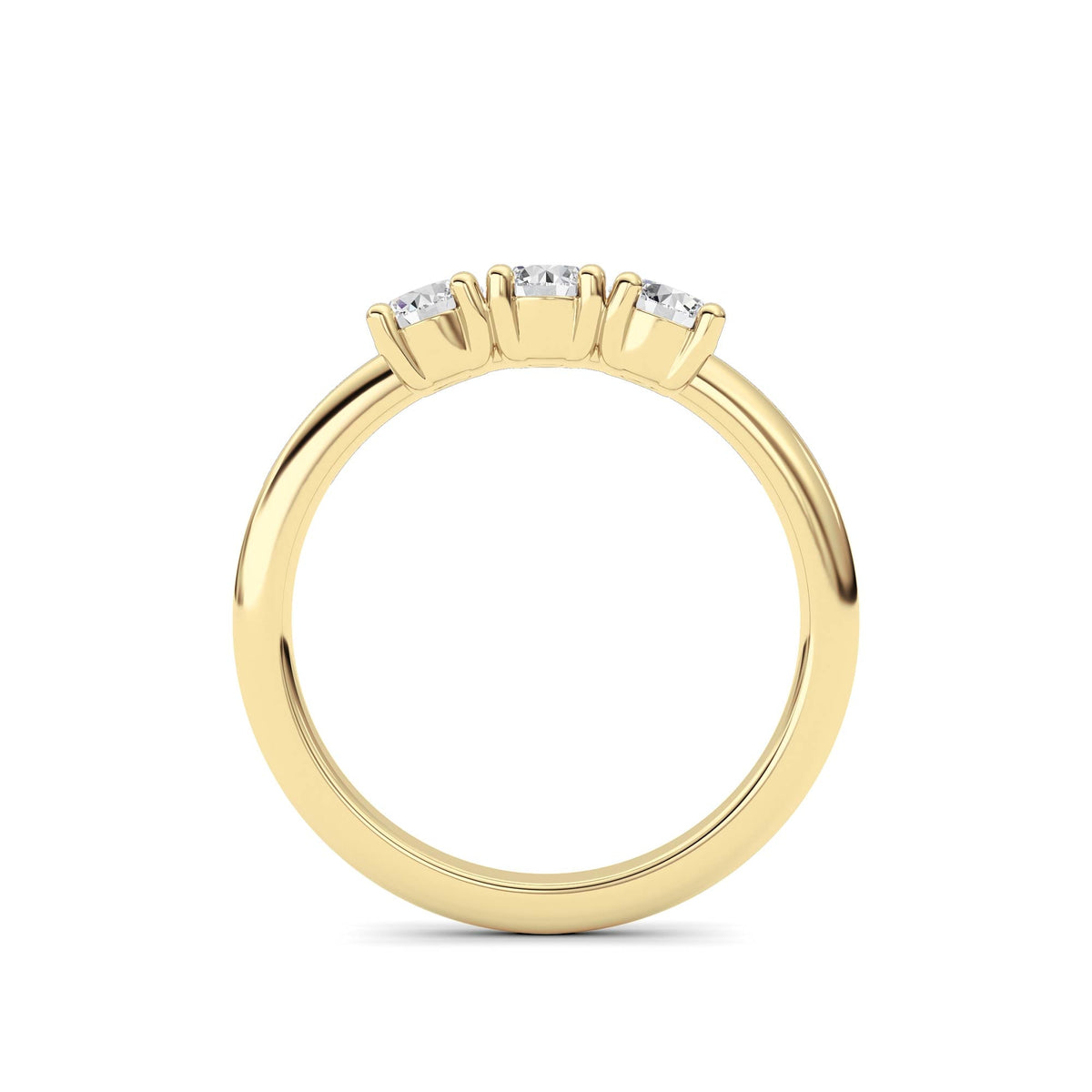 0.75CTW Round Lab-Grown Diamond Prong Three Stone Band Ring 3 Stones