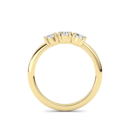 0.75CTW Round Lab-Grown Diamond Prong Three Stone Band Ring 3 Stones