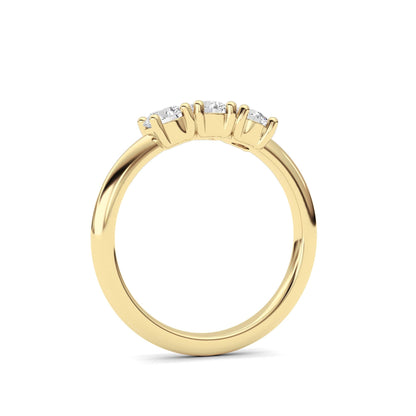 0.75CTW Round Lab-Grown Diamond Prong Three Stone Band Ring 3 Stones