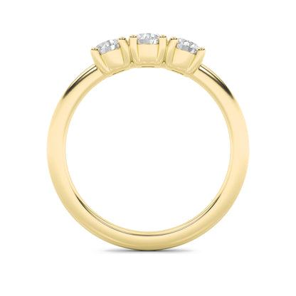 1CTW Round Lab-Grown Diamond Prong Three Stone Band Ring 3 Stones