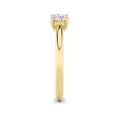 1CTW Round Lab-Grown Diamond Prong Three Stone Band Ring 3 Stones