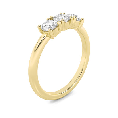 3CTW Round Lab-Grown Diamond Prong Three Stone Band Ring 3 Stones