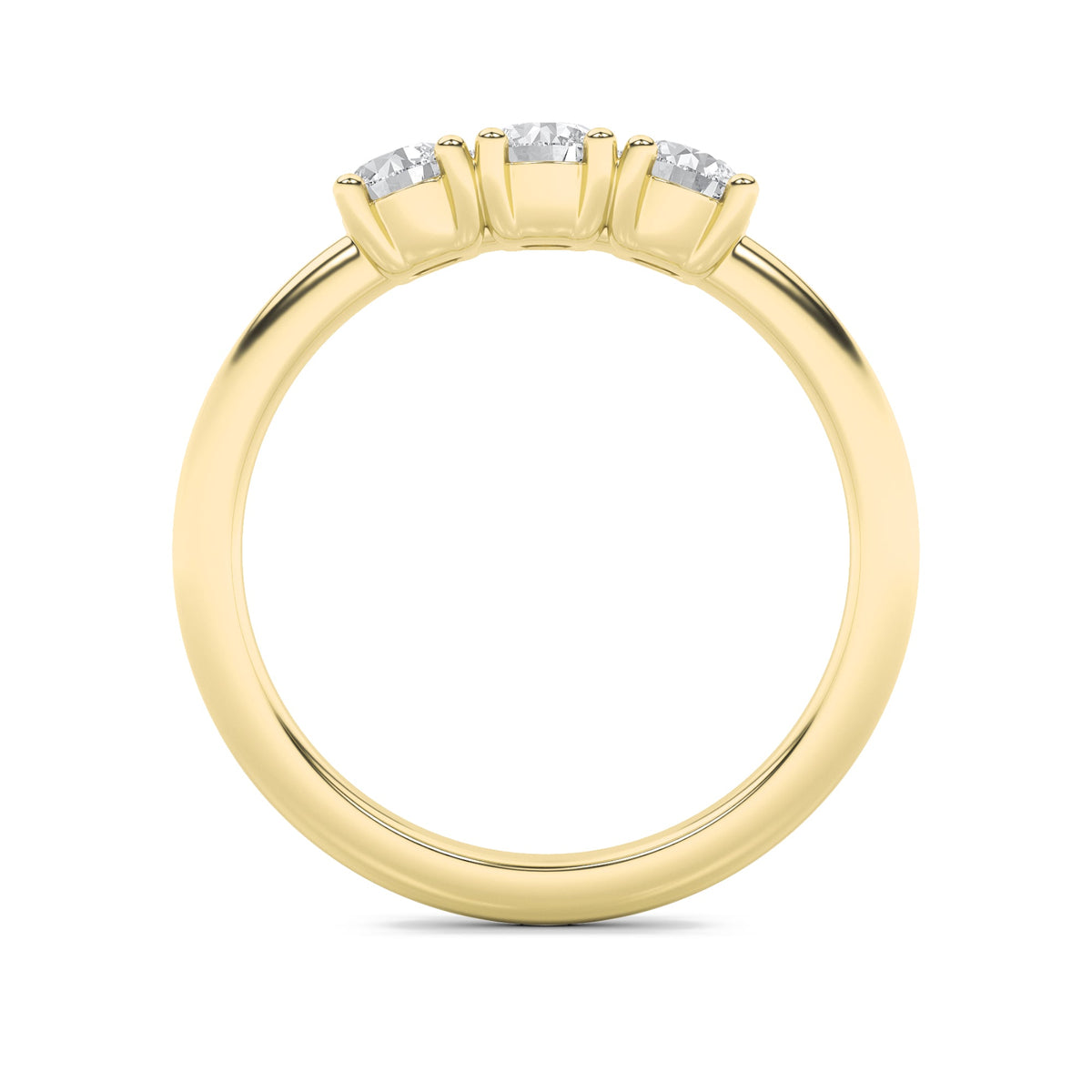 3CTW Round Lab-Grown Diamond Prong Three Stone Band Ring 3 Stones