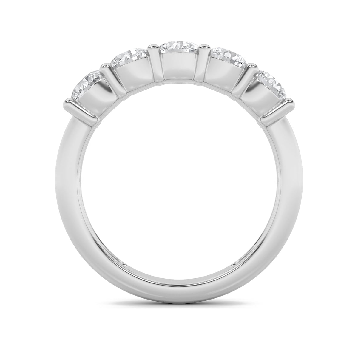 1.5CTW Round Lab-Grown Diamond Prong Five Stone Band Ring 5 Stones