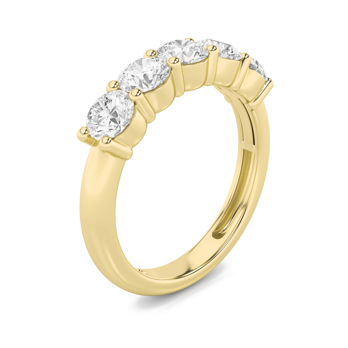 1.5CTW Round Lab-Grown Diamond Prong Five Stone Band Ring 5 Stones