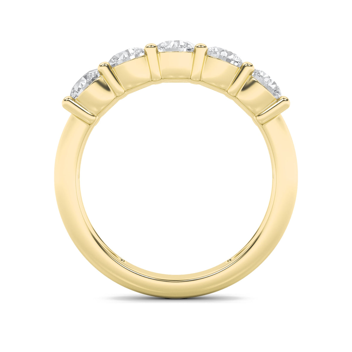 1.5CTW Round Lab-Grown Diamond Prong Five Stone Band Ring 5 Stones