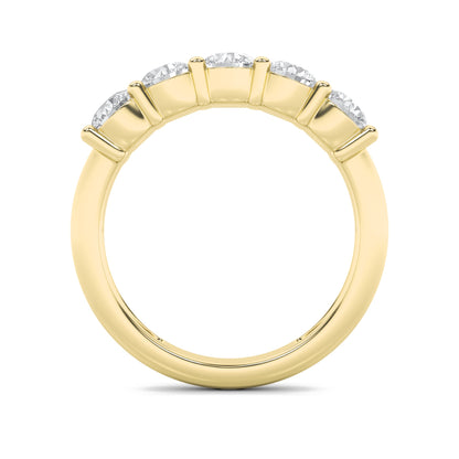 1.5CTW Round Lab-Grown Diamond Prong Five Stone Band Ring 5 Stones