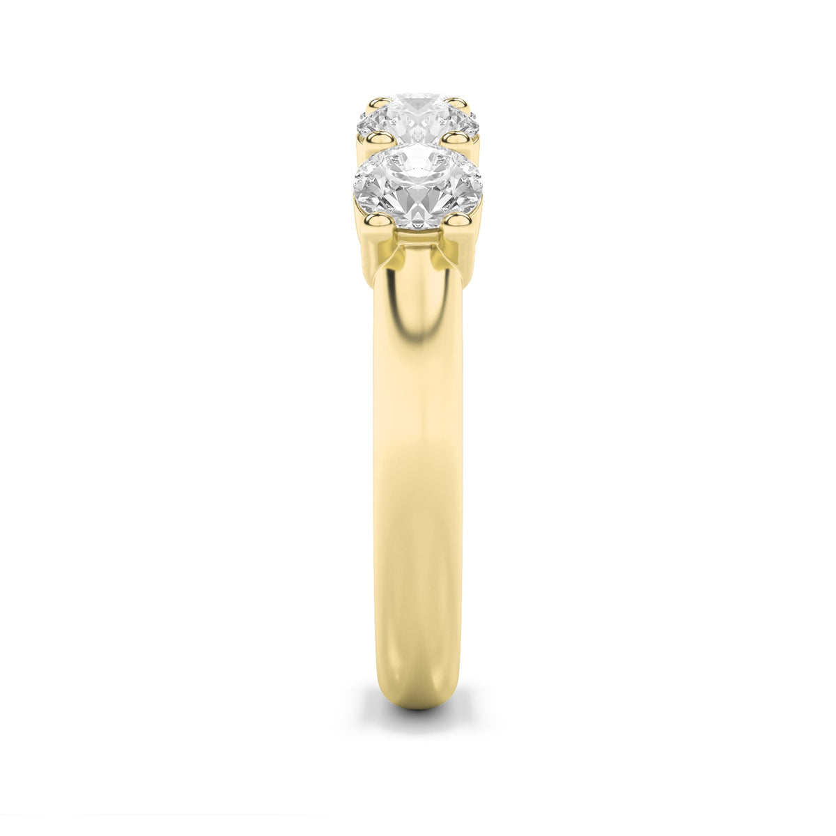 1.5CTW Round Lab-Grown Diamond Prong Five Stone Band Ring 5 Stones
