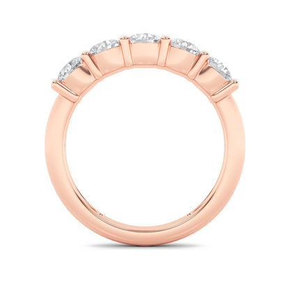 1.5CTW Round Lab-Grown Diamond Prong Five Stone Band Ring 5 Stones