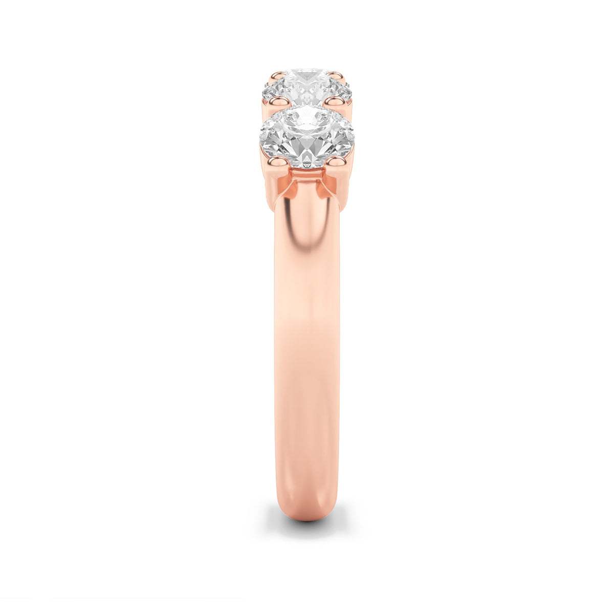 1.5CTW Round Lab-Grown Diamond Prong Five Stone Band Ring 5 Stones