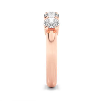 1.5CTW Round Lab-Grown Diamond Prong Five Stone Band Ring 5 Stones