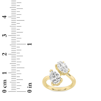 3CTW Oval Lab-Grown Diamond Prong Toi et Moi Fashion Ring 2 Stones