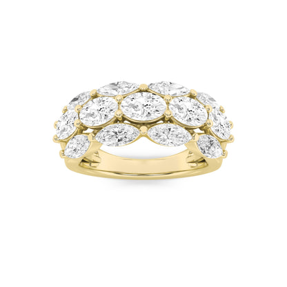 3CTW Oval Lab-Grown Diamond Prong Multi Stone Band Ring 13 Stones