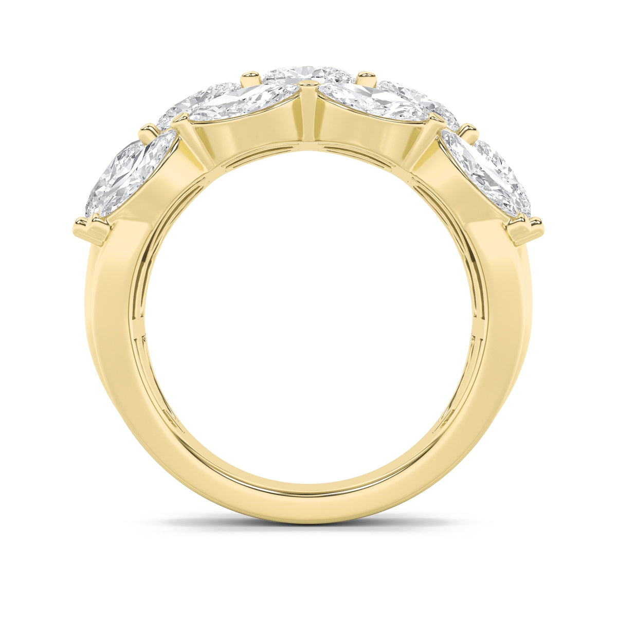 3CTW Oval Lab-Grown Diamond Prong Multi Stone Band Ring 13 Stones