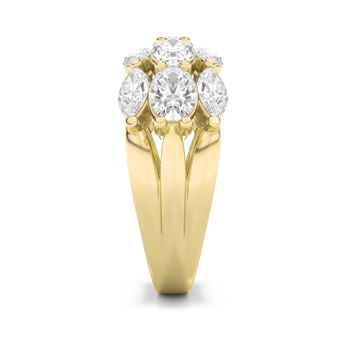 3CTW Oval Lab-Grown Diamond Prong Multi Stone Band Ring 13 Stones