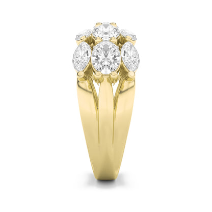 3CTW Oval Lab-Grown Diamond Prong Multi Stone Band Ring 13 Stones